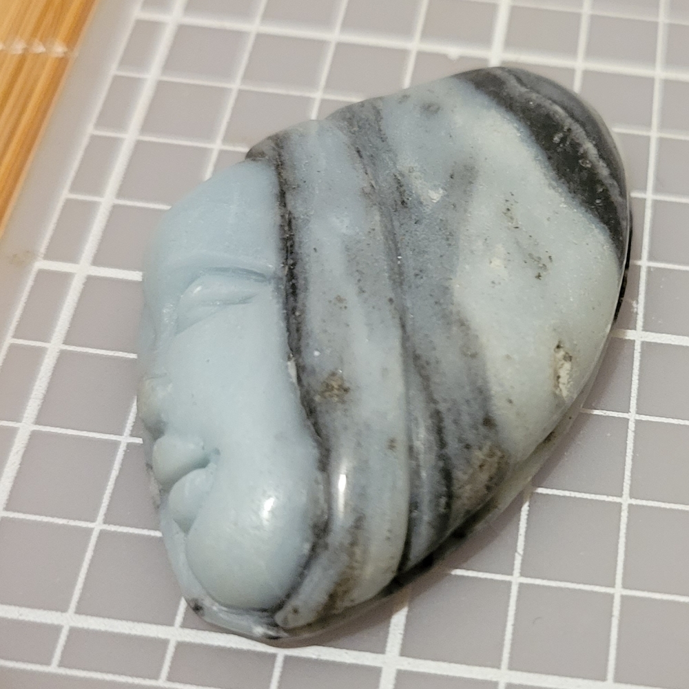 Hand Carved Woman's Profile  Pendant Bead
